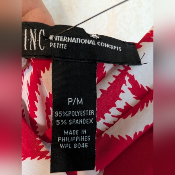 INC MAXI DRESS Sz. Petite Medium Orange & White - Picture 13 of 17